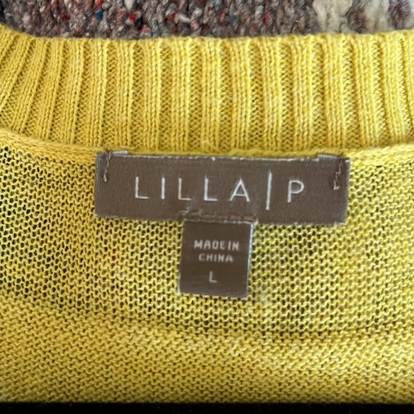 Lilla P Yellow Crew Neck Sweater with Ribbed Knit - Picture 7 of 10